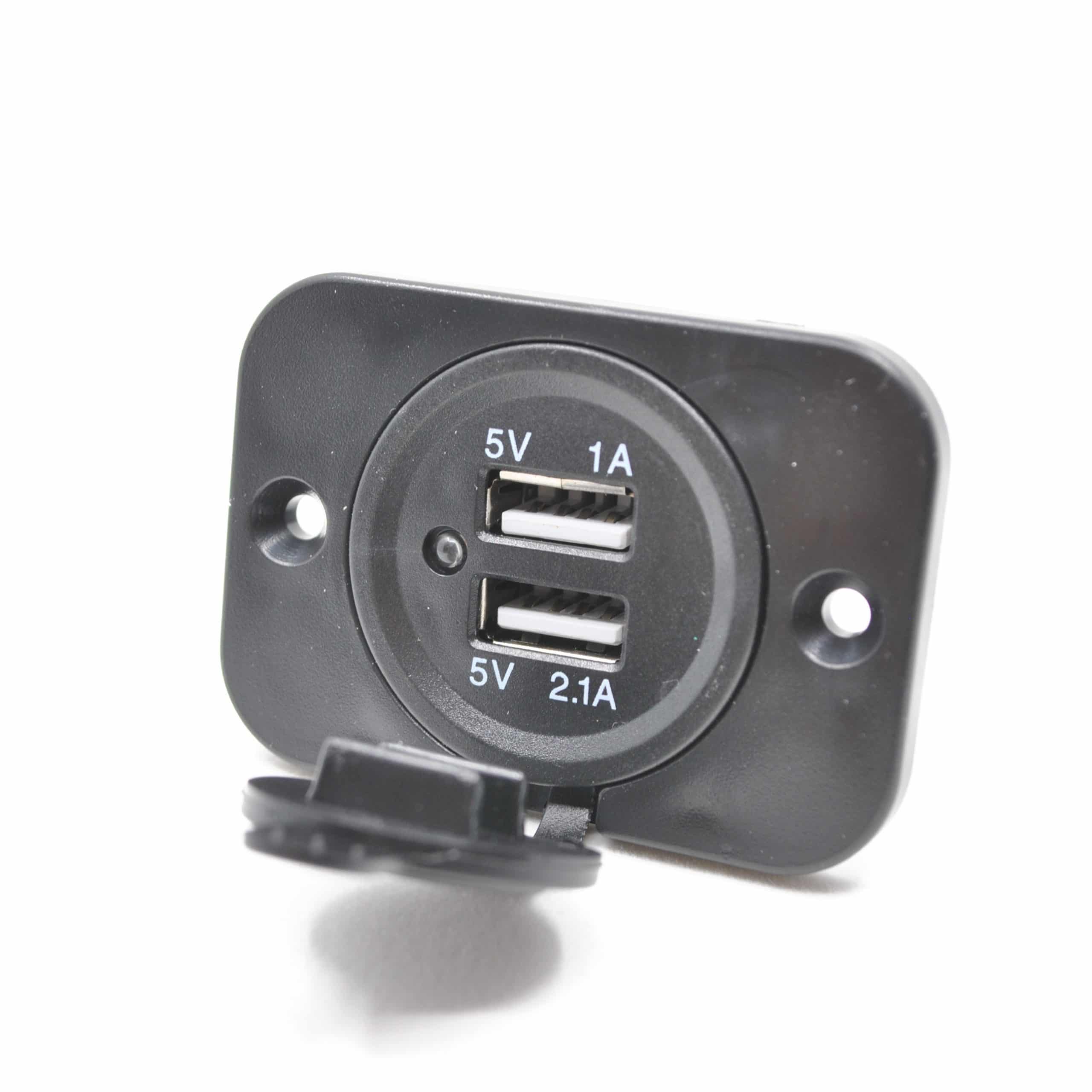 Marinco USB-Doppel-Einbau-Steckdose weiß, UM12VDUSBW-B